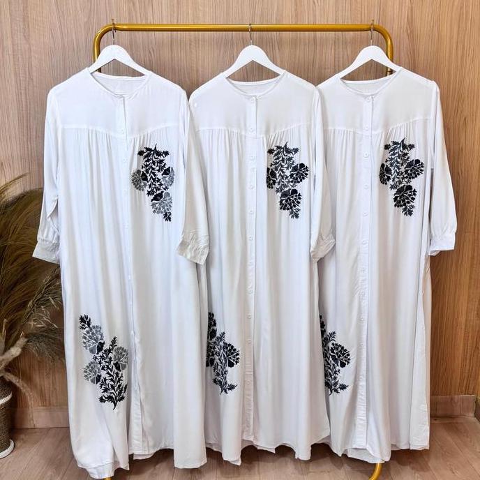 Murah Gamis Putih Jumbo Ld 130 Model Bordir Kekinian
