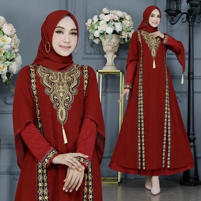 Sale Gamis Abaya Turkey Bordir Terbaru Syahrini  Couple Dress Ibu Dan Anak Muslim