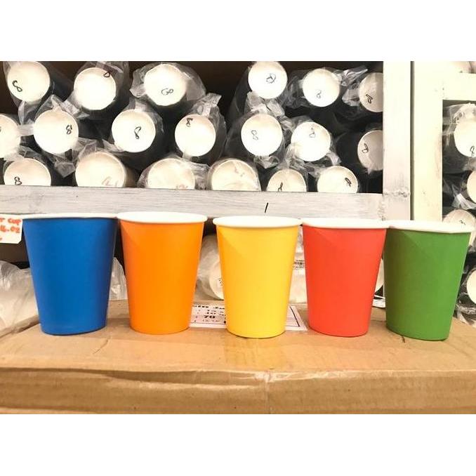 HOT SALE Paper Cup - Gelas Kertas Warna Polos isi 50pc