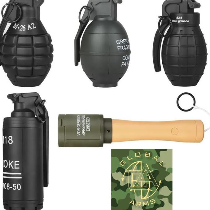 Mainan Varian Hand Grenade M18, M24, M26A1 dan M82 Gel Blaster Mainan Granat Plastik BISA GOSEND