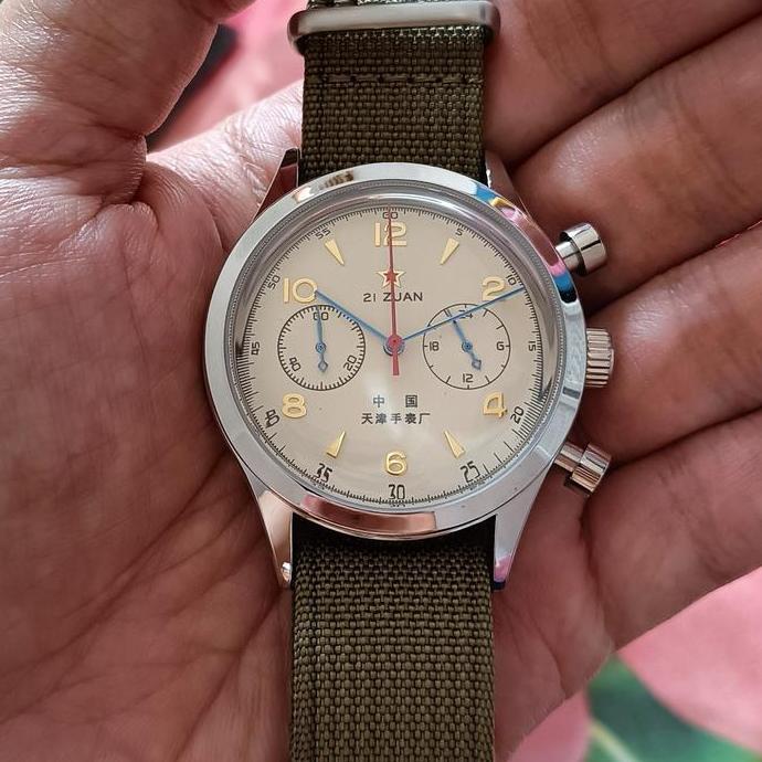 Jam Aimimo Desn Pilot 1963 38mm Creme Dial Seagull Homage