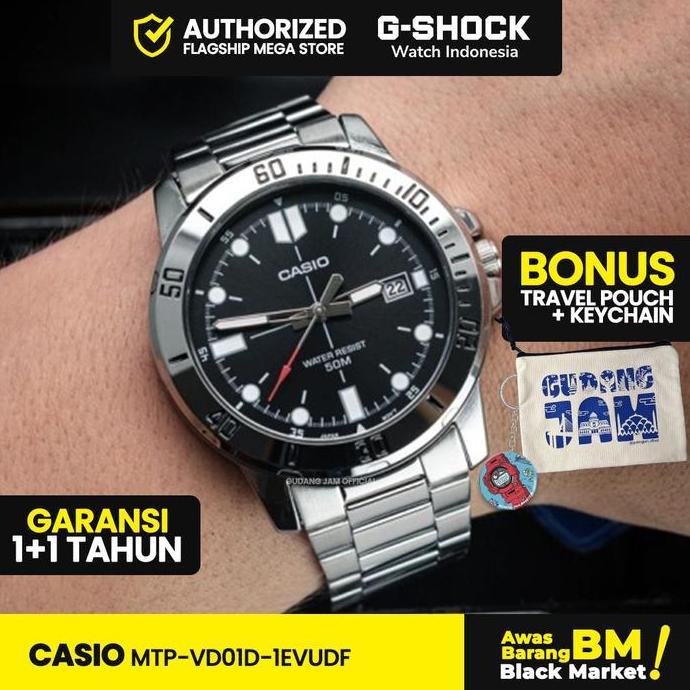 Casio General MTP-VD01D-1EVUDF | Jam Tangan Pria | | Anti Air | Orinal | Casio Watches | MTP-VD01D M