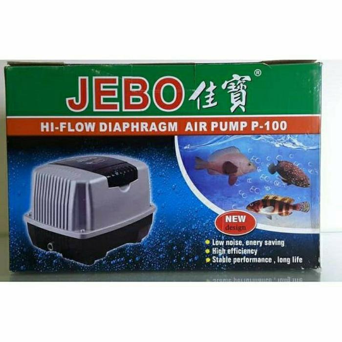Jebo P-100 P100 Pompa Udara Aerator Air Pump Blower Oksigen Aquarium Ikan Aquascape Kolam Original D