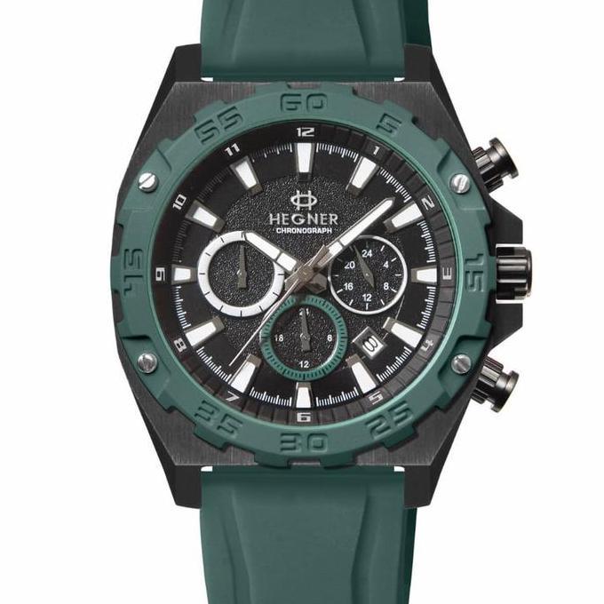 Jam Tangan HEGNER 1671 ORINAL Strap Rubber CHRONO ON
