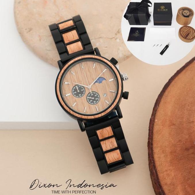 DIXON Blanc - Jam Tangan Kayu Oak Wood Wooden Watch Pria 45 mm