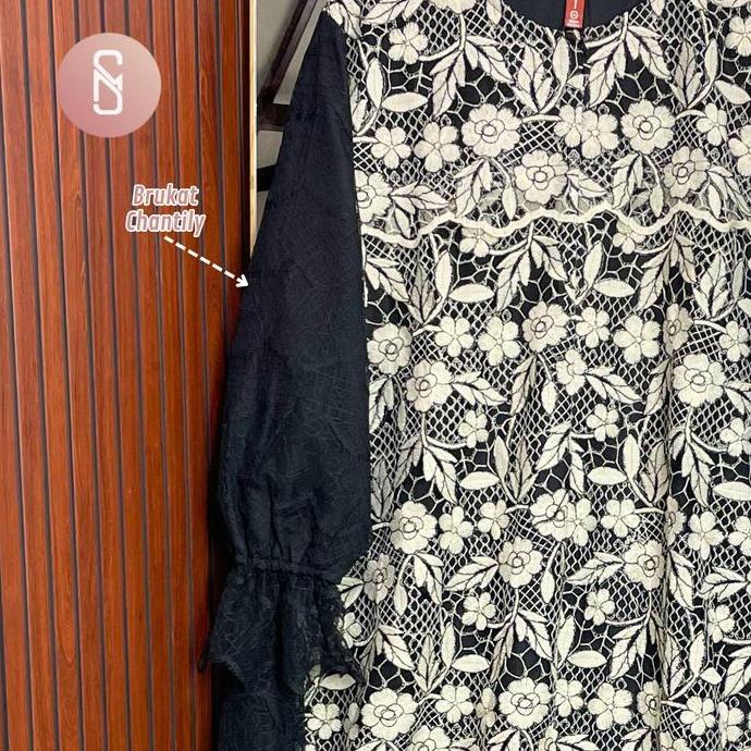 Sale Myshawl Haima Gamis Brukat Bordir Resleting Depan Bahan Syakila Premium Size 2Xl 3Xl 5Xl Dress 