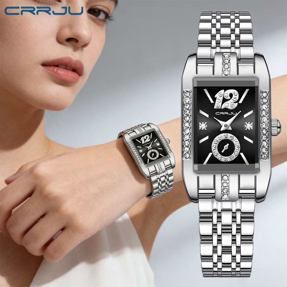 CRRJU Jam Tangan Rantai Wanita Original Kecil Cewek Elegan Watch Jam Tangan Wanita Kekinian Anti Air