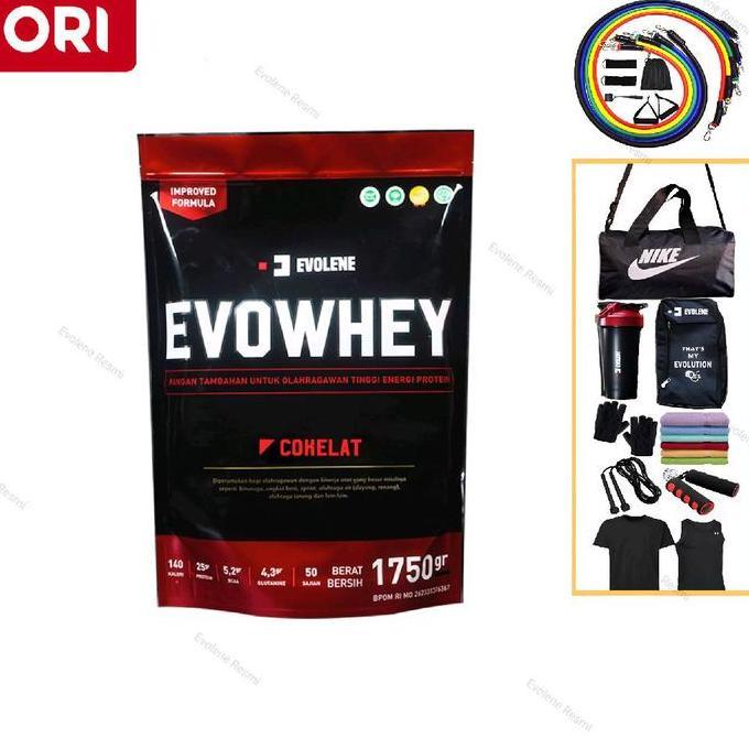 ORIGINAL EVOWHEY PROTEIN EVOLENE | WHEY PROTEIN 50 Sachet & Halal