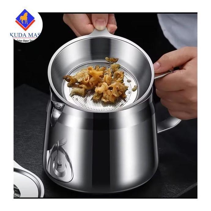 Oil Pot Wadah Penampungan Minyak / Saringan Minyak Stainless SUS 304