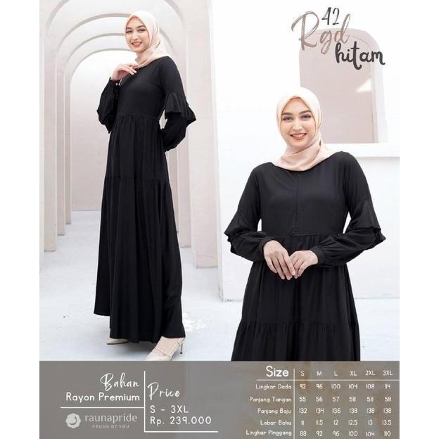 Promo Baju Dress Cantik Wanita Katun Rayon / Rauna Gd-42 / Fashion Muslim Polos