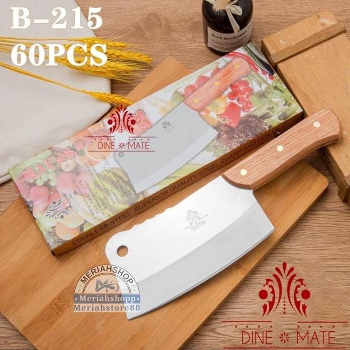 Pisau Golok Daging Tulang 7 inch TEBAL 3mm Japan Jepang Gagang Kayu