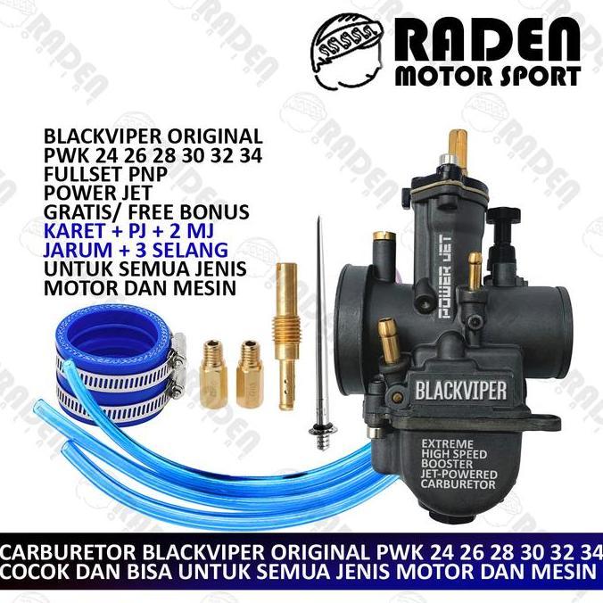 Terbaru, (Bisa Cod) Karburator Cpo Original Blackviper Keihin Karbu Kotak Pwk 24 26 28 30 32 34 Blac