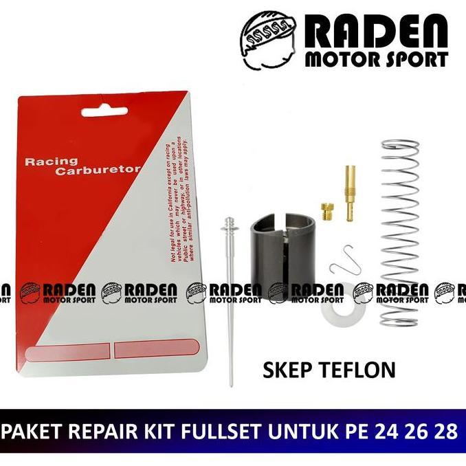 Super Sale, (Bisa Cod) Paket Fullset Piston Skep Karburator Pe 24 26 28 30 Kuningan Copper Teflon Sk