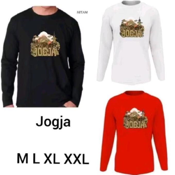 kaos OLEH OLEH JOGJAKARTA /Kaos Atasan Cewek LENGAN PANJANG JOGJA BATIK/ DEWASA UK M L XL XXL Motif 