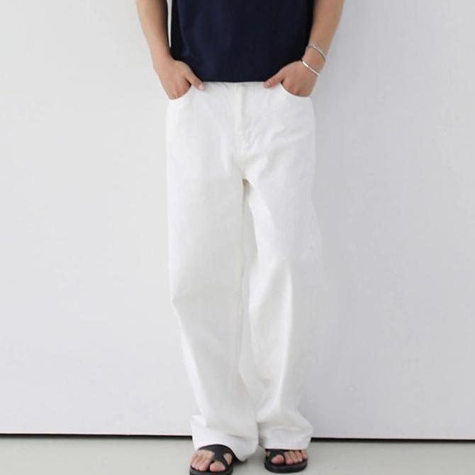 Celana jeans pria celana panjang pria jeanscelana jeans putih pria Celana Chino Celana Ankle Pants S