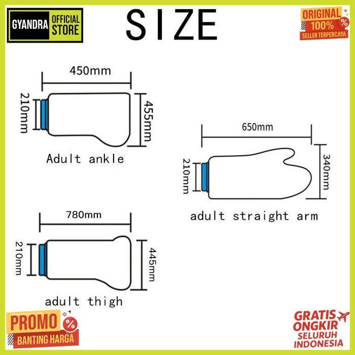 Exclusive Penutup Luka Tahan Air Cover Pelindung Gips Tangan Kaki Lutut Dewasa Untuk Shower Cover Wa