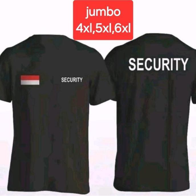 oblong jumbo  kaos security khusus hitam 4xl 5xl 6xl sablon dtf Distro Baju Pria Motif Unisex