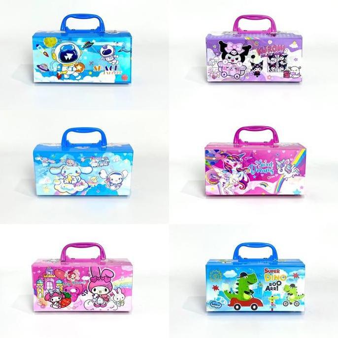 Tempat Pensil Kunci / Kotak Pensil Kode 3D 2 tingkat