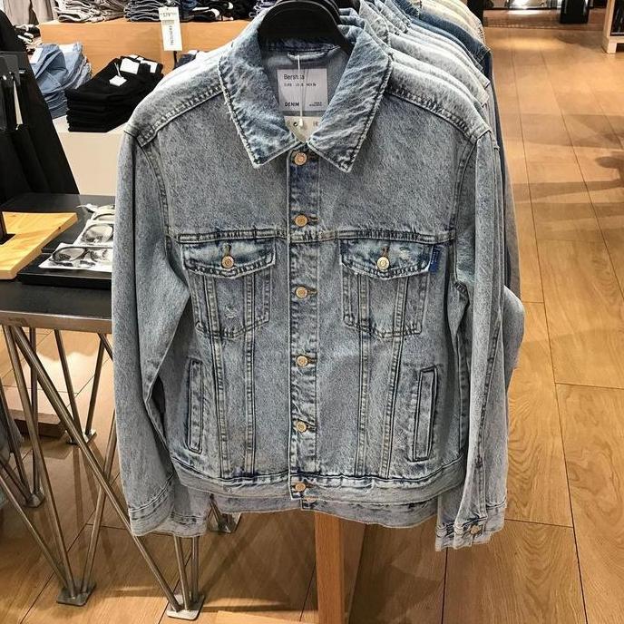 Jaket denim bershka orinal jaket denim pria