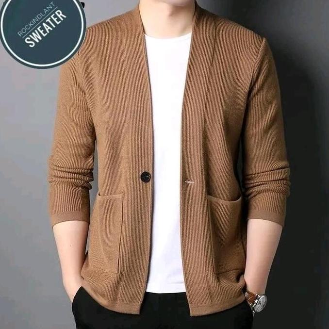 Sweater Cardan Kancing/Sweater Rajut Cardan Pria Panjang