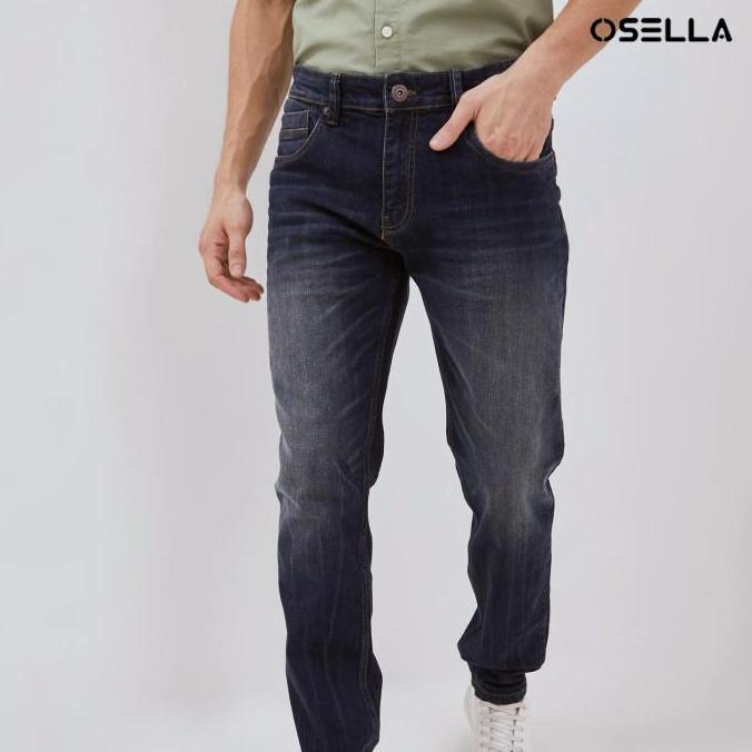 [NEW] Osella Jordy Slim Fit Denim Jeans In Dark Blue Wash 2O4010A3 | Celana Jeans Pria