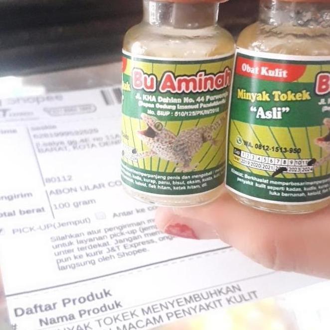 Minyak Tokek Asli "Bu Aminah" Uk 10Ml Termurah Terlaris