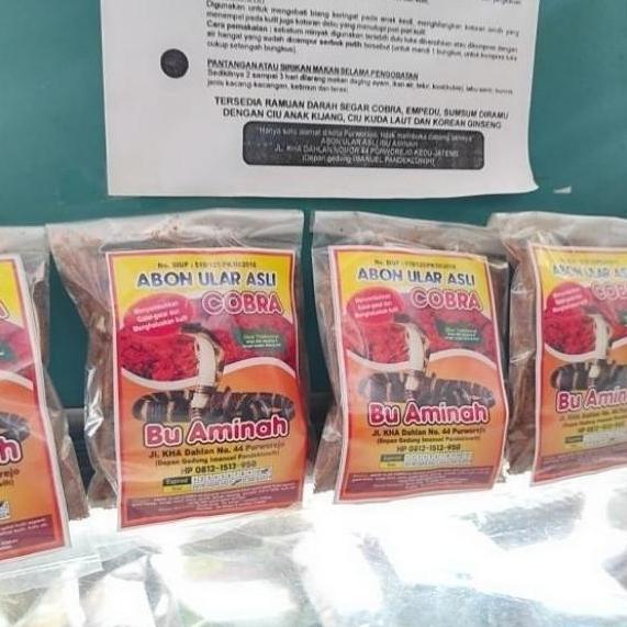 Abon Ular Cobra Asli "Bu Aminah" 100 Gr Termurah Terlaris