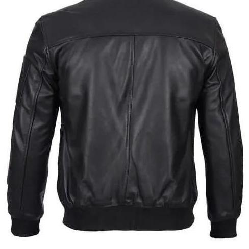 jaket kulit bomber pria orinal domba super Kain Lembut