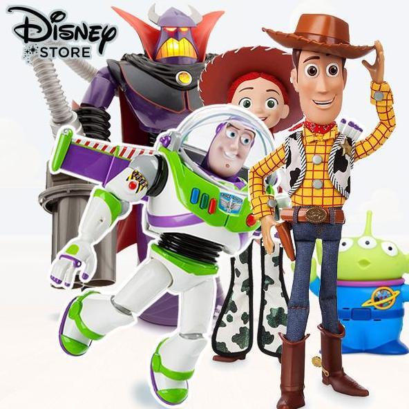 TERBARU Disney Store Toy Story 4 Interactive Talking Action Figure, Buzz Lightyear Woody Zurg Jessie