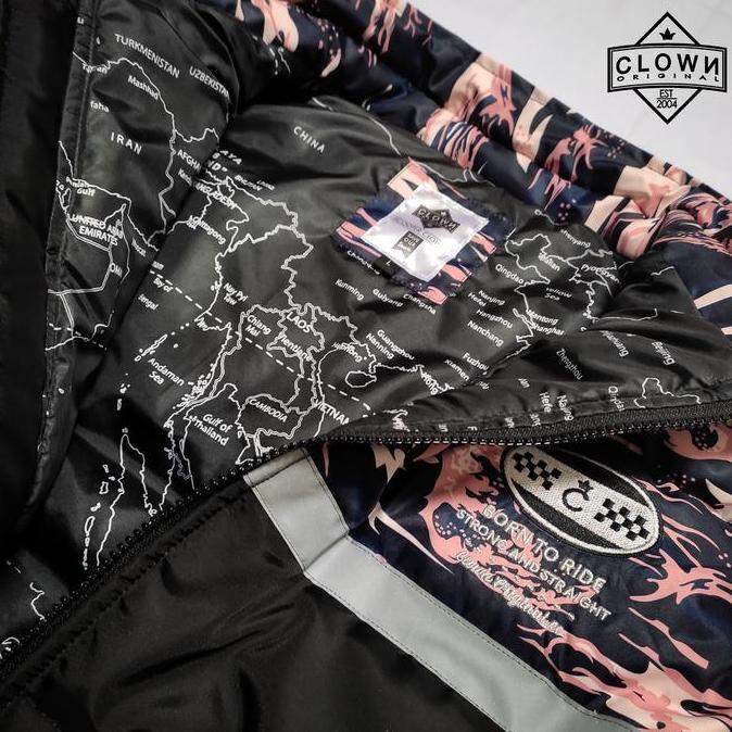 Jaket rompi / vest vespa clown clothing loreng Parasut Logo Motor Outdoor Pria Casual