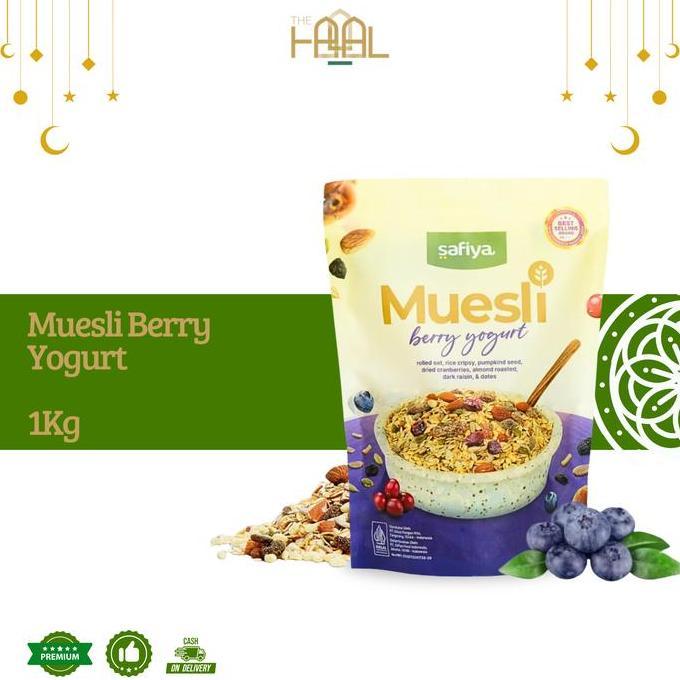 Muesli Berry Yogurt Safiya 1kg | Sereal Oat Muesli Food Oatmeal Halal dan BPOM