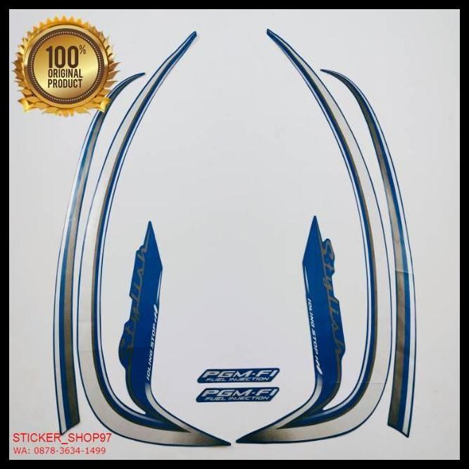 TERMURAH (ORI) STRIPING HONDA SCOOPY STYLISH 2016 IDLING STOPBIRU   ORIGINAL