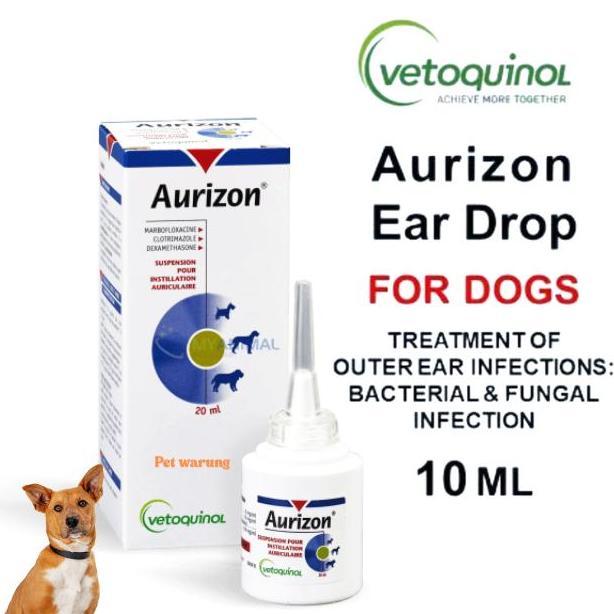 Vetoquinol Aurizon Ear Drops 10ml Obat Tetes Telinga Antibiotik Anjing