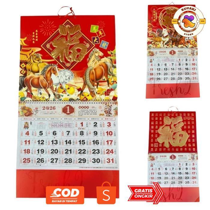 KUYAKI KALENDER 2026 / KALENDER CINA / KALENDER BULANAN 2026 HEMAT