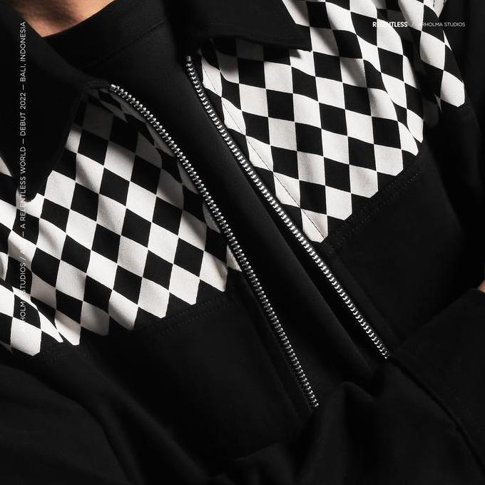 DISKON ARHOLMA STUDIOS - ZIP JACKET 'MARCELLO' BLACK DIAMOND CASUAL JAKET