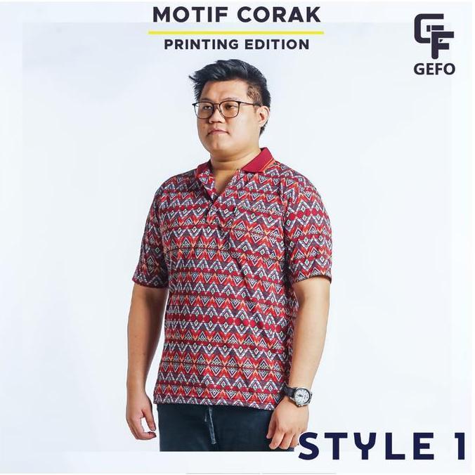 FREE ONGKIR GEFO - KAOS BATIK PRIA KAOS KERAH PRIA DEWASA KAOS BAPAK BAPAK BERKERAH