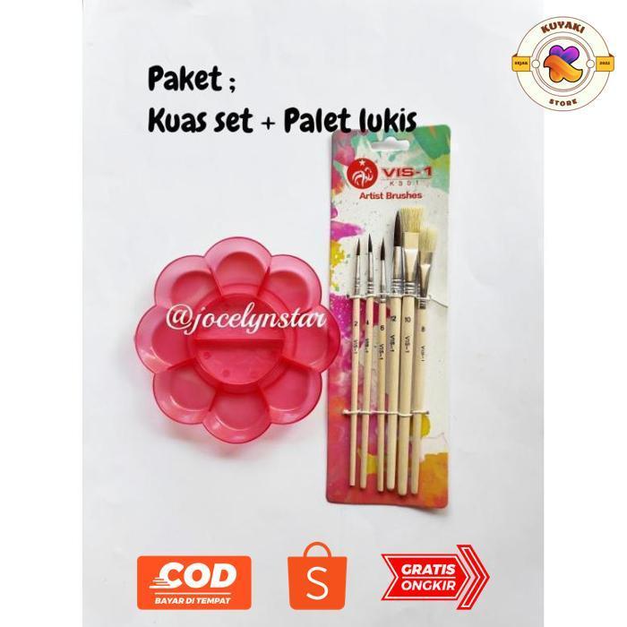 KUYAKI PAKET MELUKIS ( PALET DAN KUAS 1 SET), KUAS LUKIS DAN PALET LUKIS PREMIUM