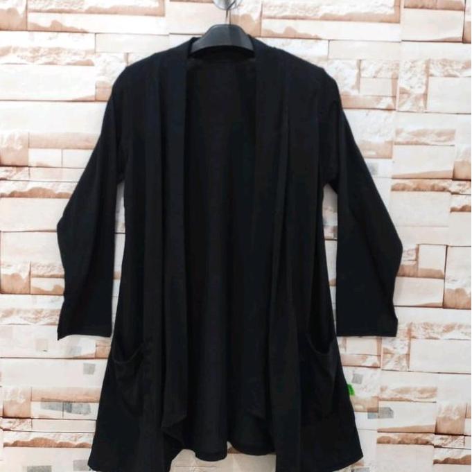 FREE ONGKIR CARDIGAN SPANDEK RAYON POLOS WANITA KOREAN STAYLE LENGAN PANJANG POLOS HITAM DEWASA ATAS
