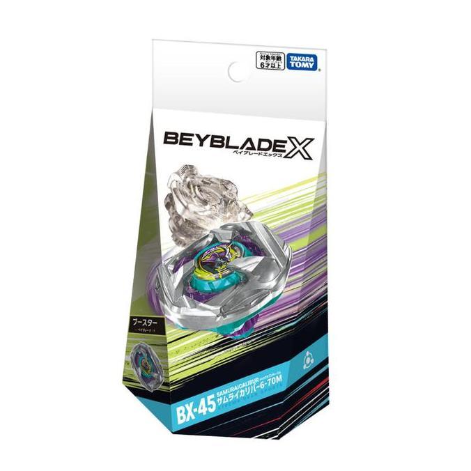 Mainan beyblade X BX-45 Booster Samurai Caliber 6-70M
