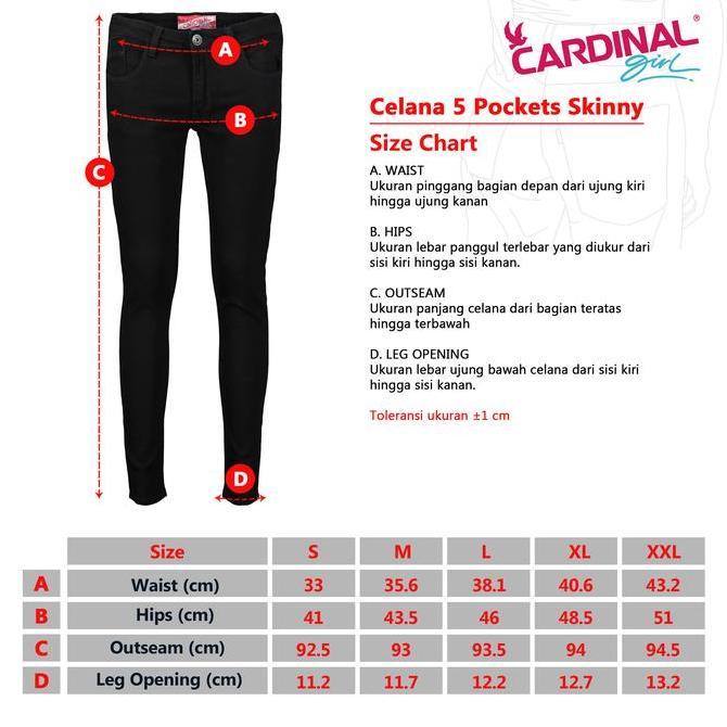 Awet Cardinal Girl Celana Jeans 40 (Hitam)