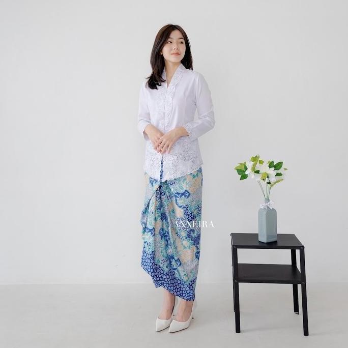 Grosir Kebaya Putih Modern Lengan Panjang (Mora)