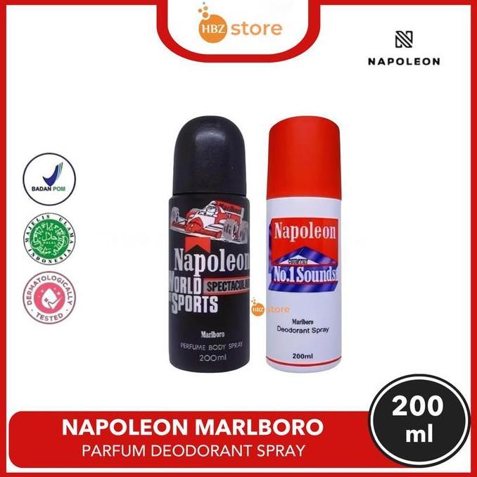 Marlboro Napoleon Parfum Deodorant Spray Pria 200ml Hitam dan Putih Best