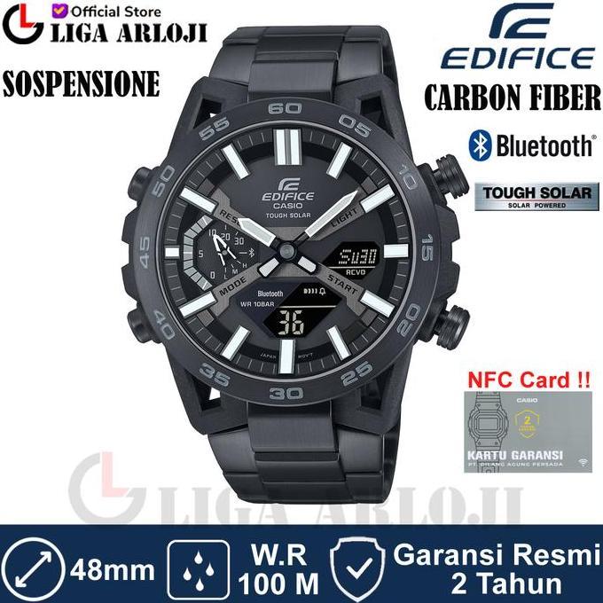 Casio Edifice Ecb-2000Dc-1Bdf Jam Tangan Pria Bluetooth Ecb-2000Dc-1B Ecb2000Dc Ecb 2000Dc 1Bdf