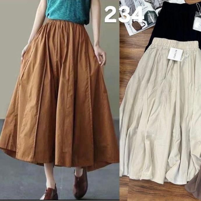 Rok katun linen model payung premium lp 120 Pj 92