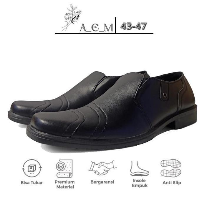 A.E.M Sepatu Pantofel BSize 47 Jumbo / Sepatu Kerja Pria Kulit Asli