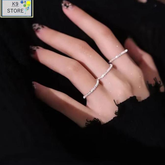 Cincin Shiny Fashion Wanita Simple Dan Elegan Cincin Rantai Berkilau