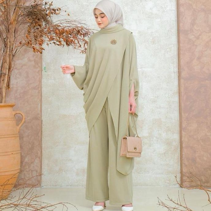 KIMMY SET CELANA EDISI TERBARU OOTD FASHION CANTIK DAN KEKINIAN GIES BUTIK Formal Wanita Muslim Nyam