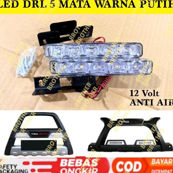 Lampu Led Drl 5 Mata Tanduk Trd Luxury A Putih 12 Volt Anti Air Ready