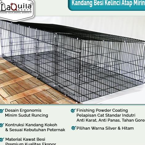 Kandang Galvanis Kelinci Atap Miring Anti Karat