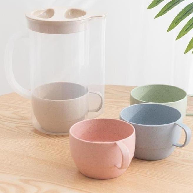 Teko Gelas Minimalis 5 In 1 Pitcher Minuman Ceret